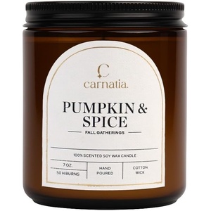 image:imagePumpkin amp Spice Scented Candle  7 oz  100 Soy Wax with Cotton Wick  50 Hour Burn  Aromatherapy Candle for Home Cozy Fall Ambience amp Relaxation  Gift for Women amp MenPumpkin  Spice